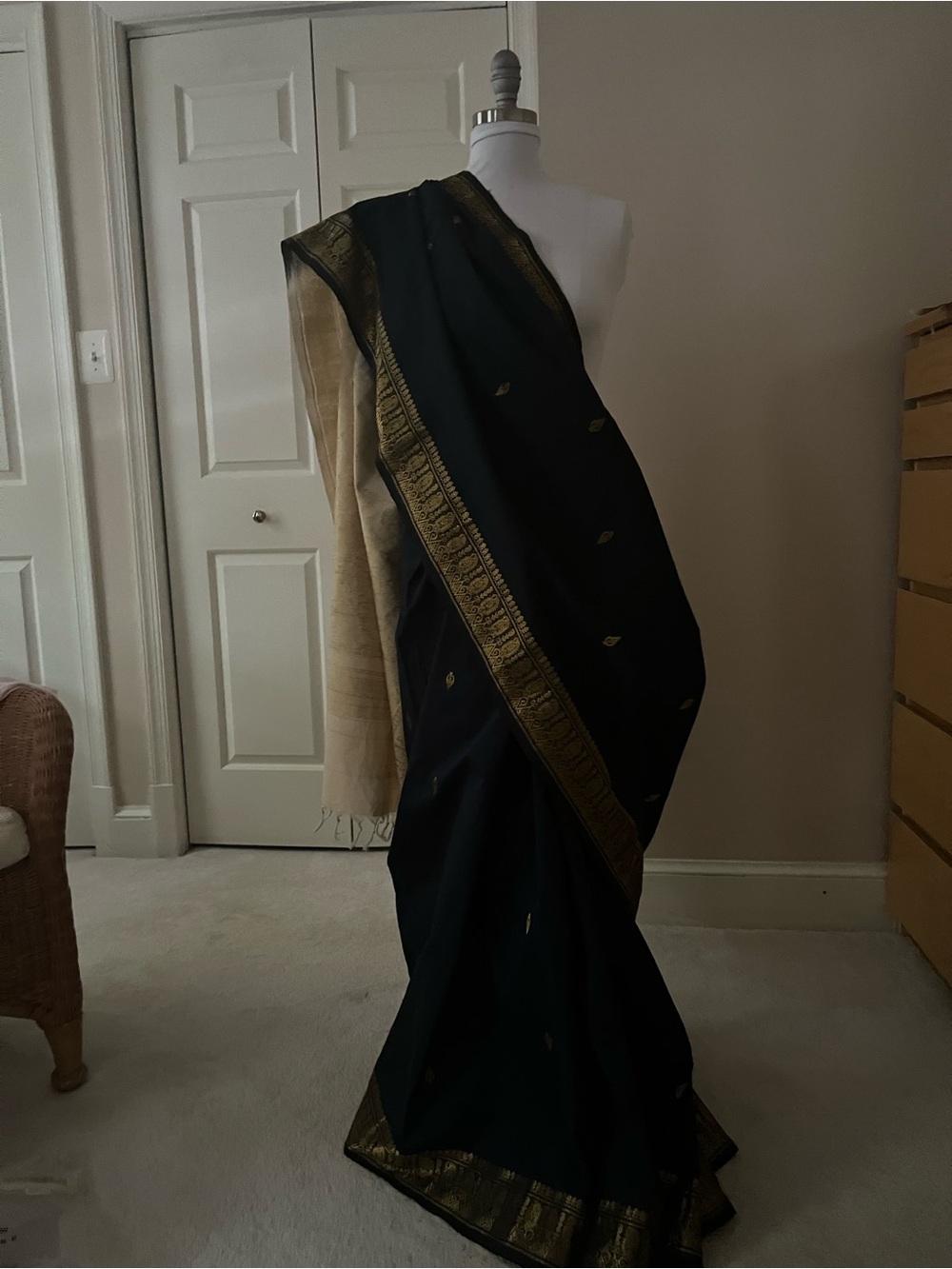 Elegant Black and Gold Women's Skirt with Beige Accent